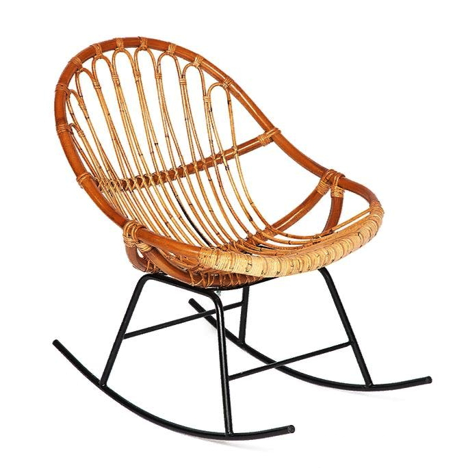 Стул качалка Bamboo brown Коричневый Черный Стул качалка Bamboo brown Коричневый Черный в Челябинске | Loft Concept