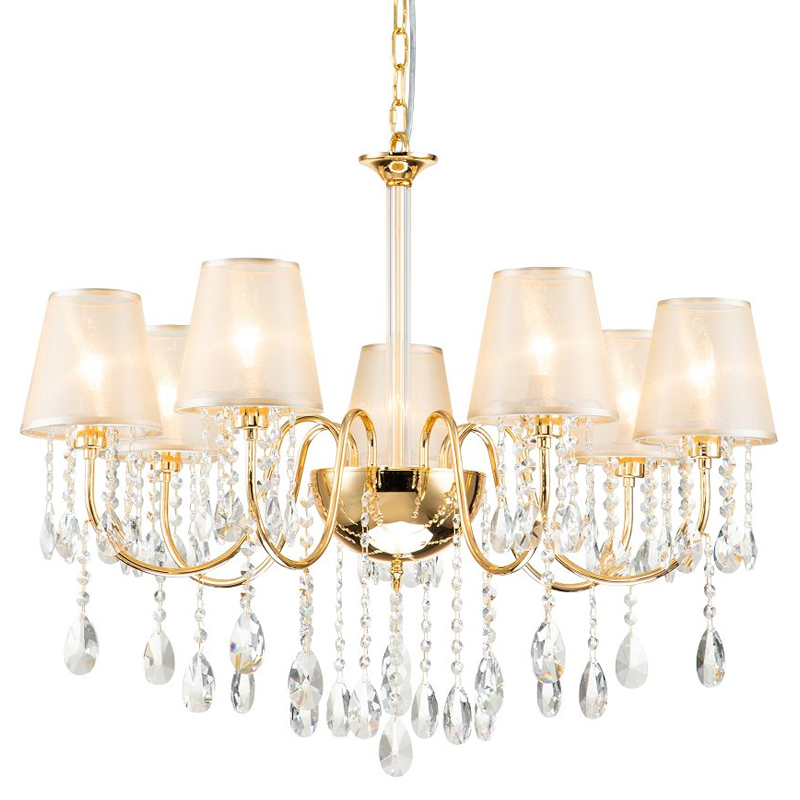 Люстра золотого цвета с хрустальным декором Dainty Light Золотой Янтарный Люстра золотого цвета с хрустальным декором Dainty Light Золотой Янтарный в Челябинске | Loft Concept