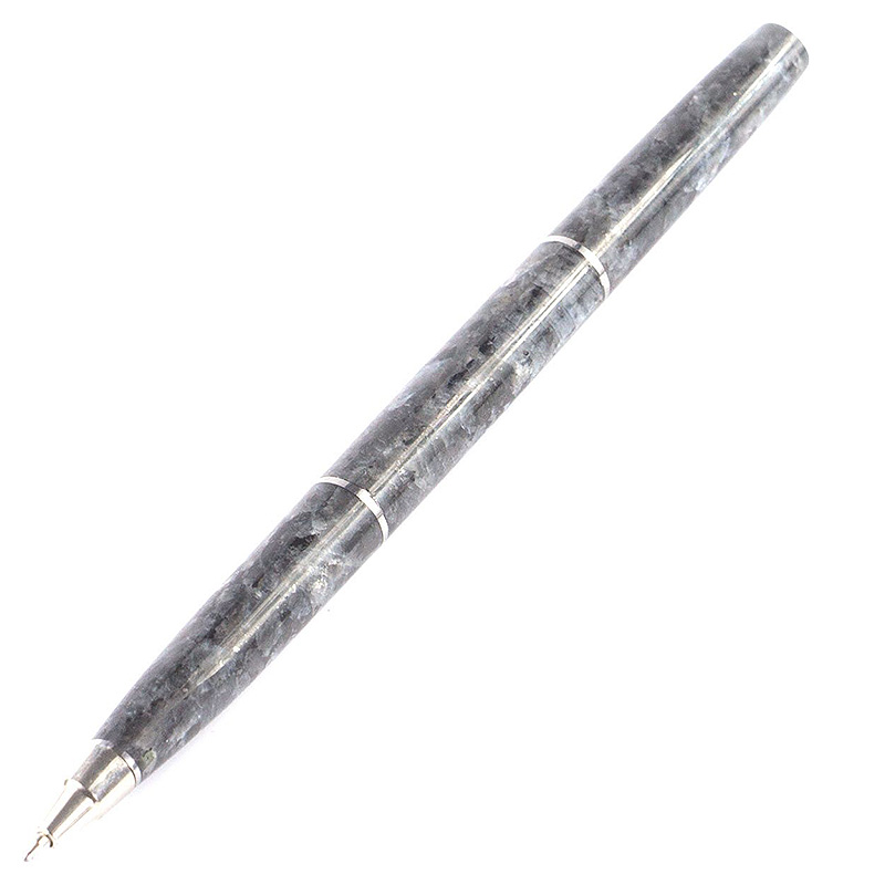 Ручка шариковая из натурального камня Лабрадорит Stone Pens Серый Серебряный Ручка шариковая из натурального камня Лабрадорит Stone Pens Серый Серебряный в Челябинске | Loft Concept
