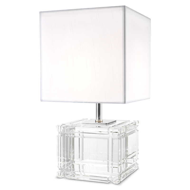 Настольная лампа Eichholtz Table Lamp Academia Прозрачный Белый Никель Настольная лампа Eichholtz Table Lamp Academia Прозрачный Белый Никель в Челябинске | Loft Concept