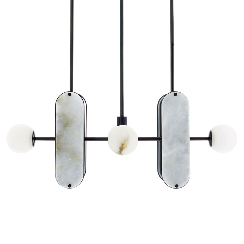 Люстра Arteriors MARADONA PENDANT Белый Черный в Челябинске | Loft Concept 