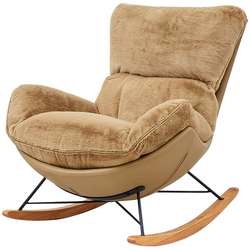Кресло-качалка Kenneth Rocking Chair Коричневый Бежевый Древесина в Челябинске | Loft Concept 