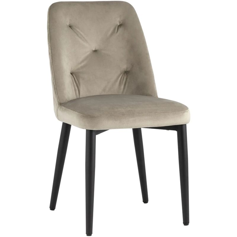 Стул Emma Chair Велюр Шампань Шампань Черный Стул Emma Chair Велюр Шампань Шампань Черный в Челябинске | Loft Concept