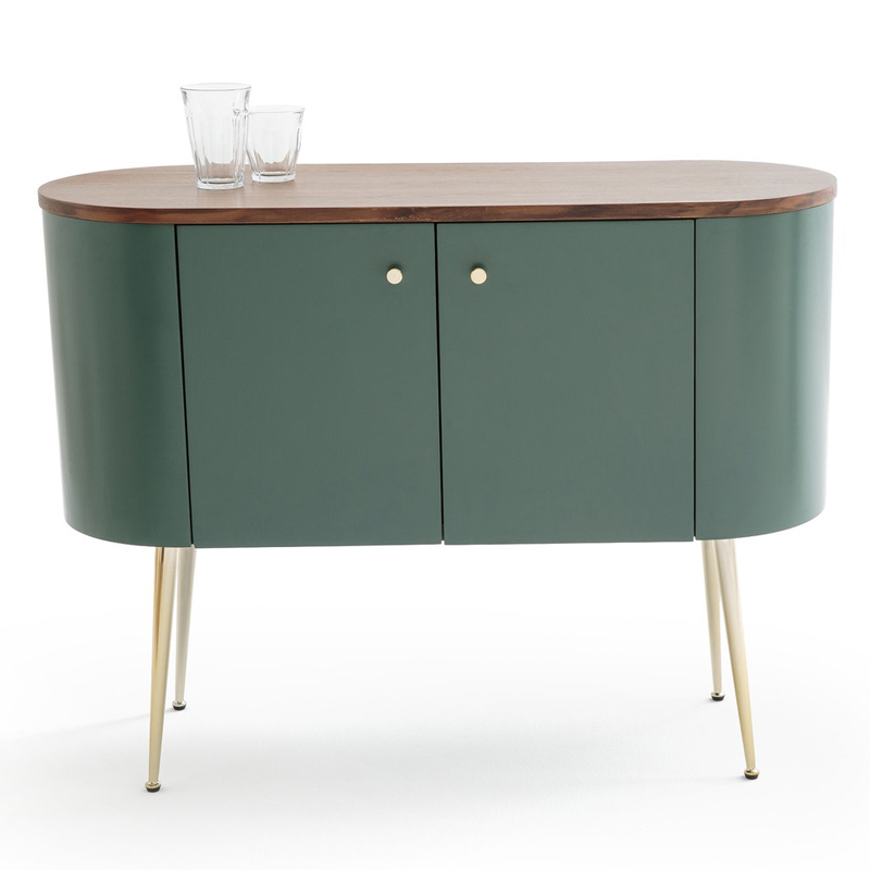 Комод округлой формы Torborg Chest of drawers Орех Изумрудный Золотой Комод округлой формы Torborg Chest of drawers Орех Изумрудный Золотой в Челябинске | Loft Concept