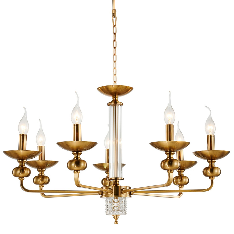 Люстра бронзового цвета со стеклянным декором Candelabrum D75 см Бронза Прозрачный Люстра бронзового цвета со стеклянным декором Candelabrum D75 см Бронза Прозрачный в Челябинске | Loft Concept