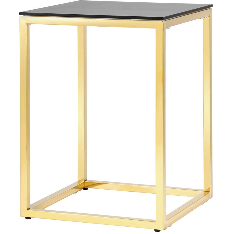 Стол приставной Cassiani Collection Gold Золотой Стекло Смок Стол приставной Cassiani Collection Gold Золотой Стекло Смок в Челябинске | Loft Concept
