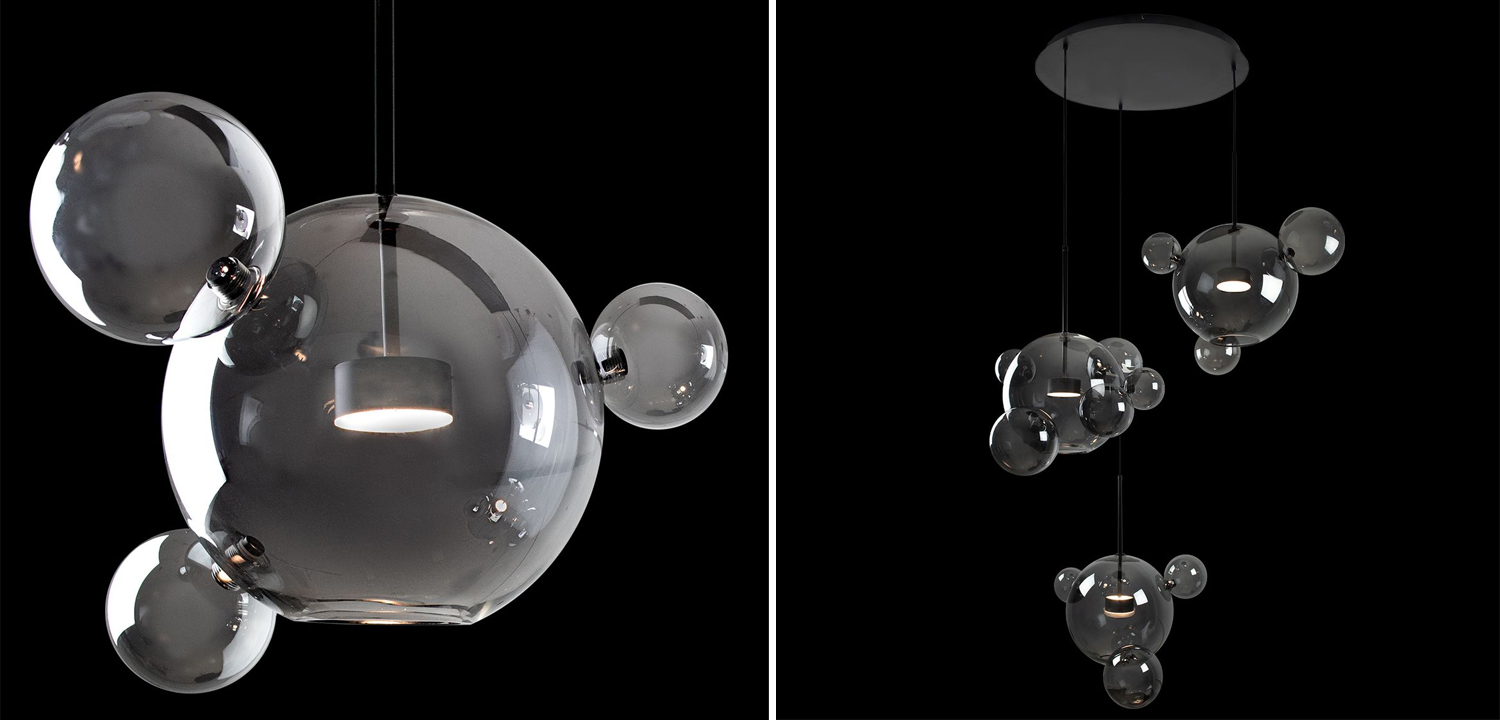 Люстра Bolle Circular Chandelier 14 BUBBLE Giopato & Coombes smoky - фото №1