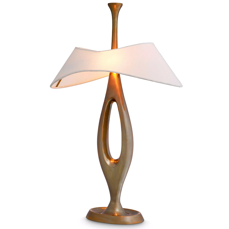 Настольная лампа Eichholtz Table Gianfranco Brass Золотой Белый Настольная лампа Eichholtz Table Gianfranco Brass Золотой Белый в Челябинске | Loft Concept