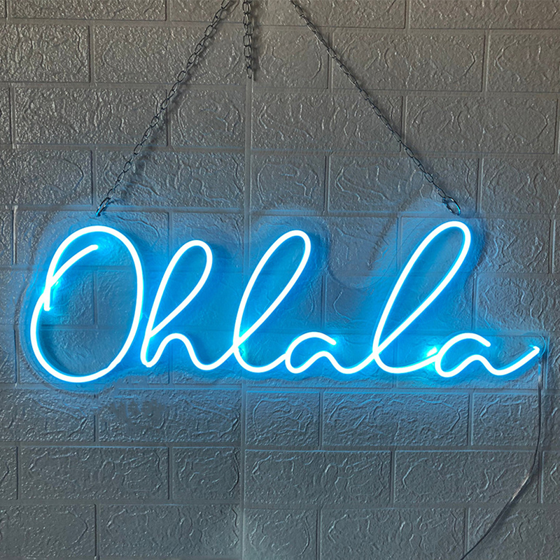 Неоновая настенная лампа Oh La La Neon Wall Lamp Синий Прозрачный Синий в Челябинске | Loft Concept 