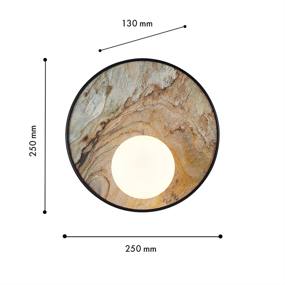 Бра круглое с каменным диском в металлической раме Sandstone Painting в Челябинске