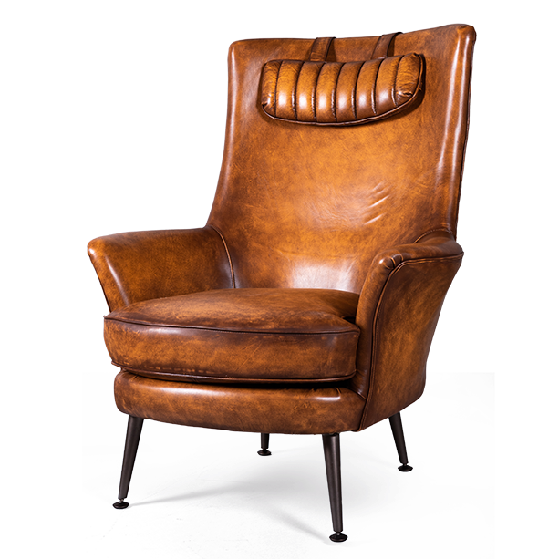 Кресло кожаное Old Town Counsil brown Коричневый Кресло кожаное Old Town Counsil brown Коричневый в Челябинске | Loft Concept
