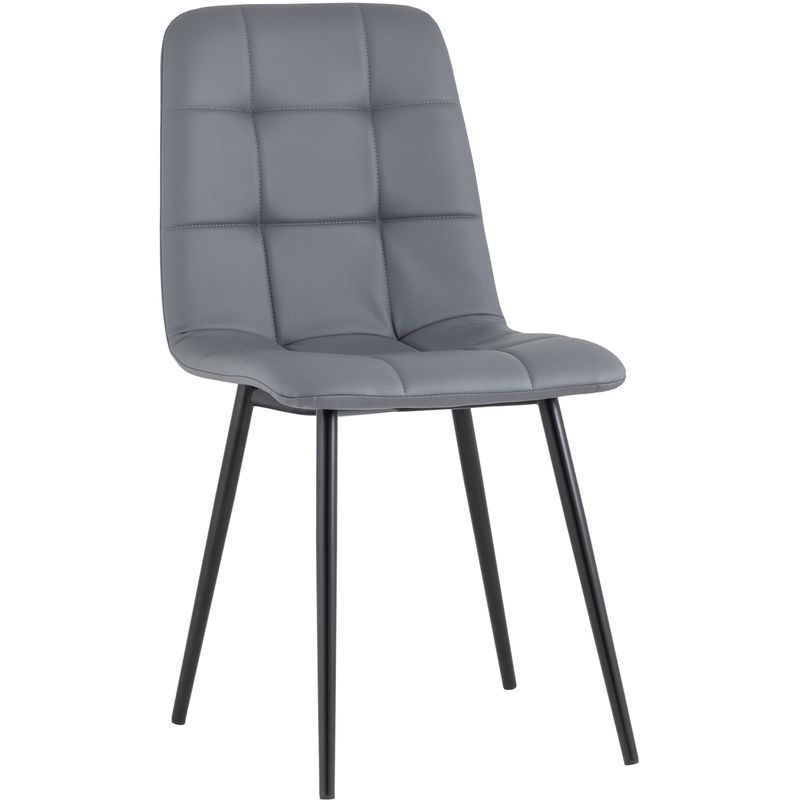 Стул NANCY S Chair Серая Экокожа Серый Черный Стул NANCY S Chair Серая Экокожа Серый Черный в Челябинске | Loft Concept