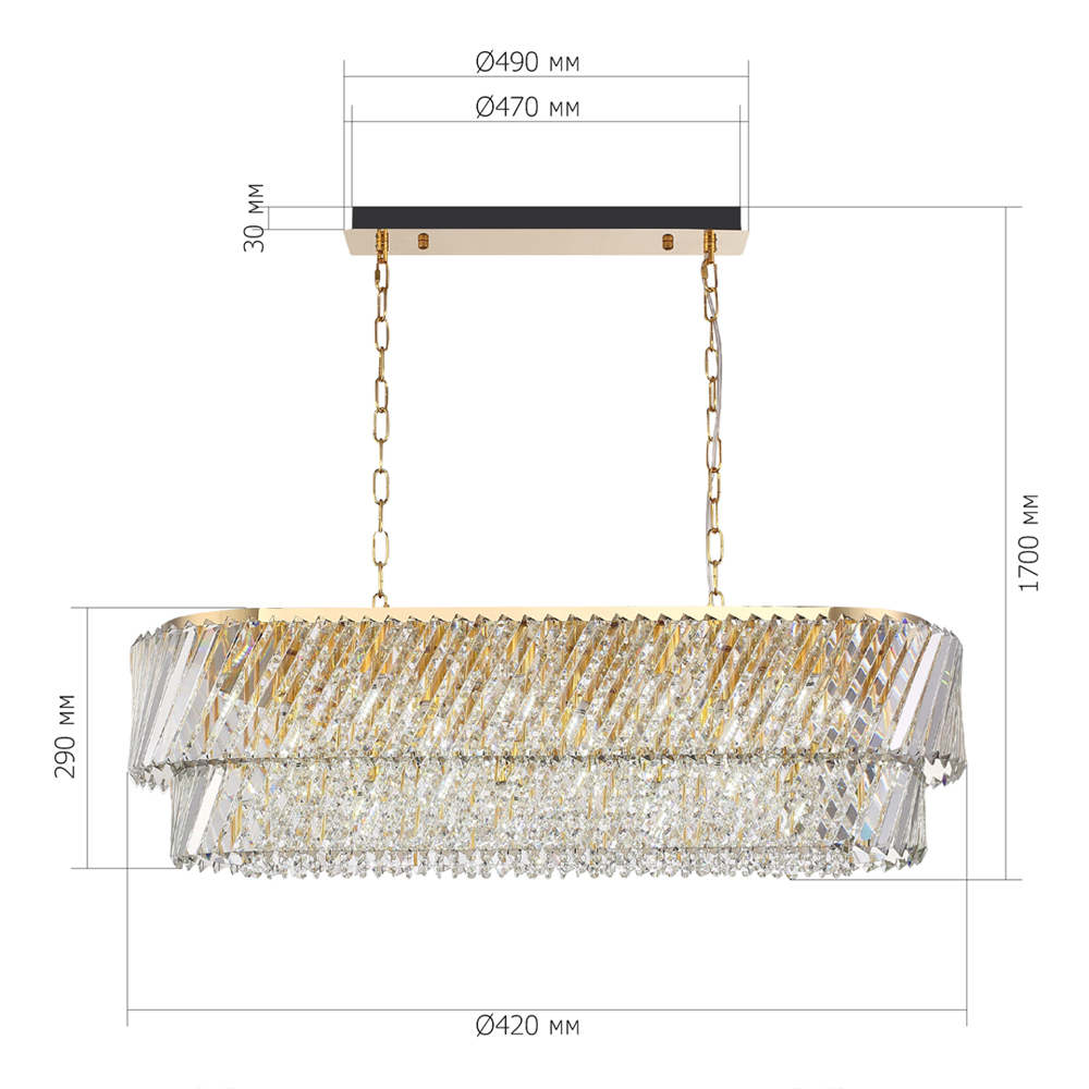 Люстра овальная в классическом обрамлении Light Connoisseurs Beauty в Челябинске