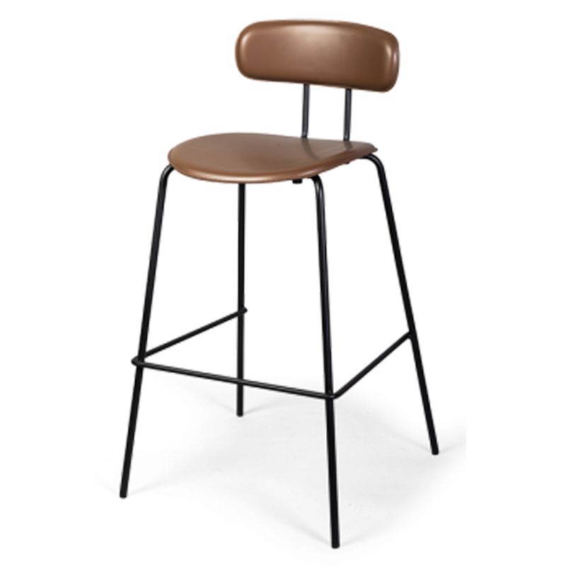 Барный стул Renis Brown Barstool Черный Коричневый Барный стул Renis Brown Barstool Черный Коричневый в Челябинске | Loft Concept