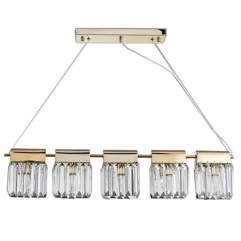 Люстра Crystal Pendants 5 Золотой Прозрачное Стекло Люстра Crystal Pendants 5 Золотой Прозрачное Стекло в Челябинске | Loft Concept