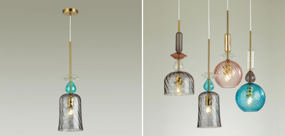 Подвесной Geometry Glass Голубой Подвесной Geometry Glass Голубой - Loft-Concept в Челябинске