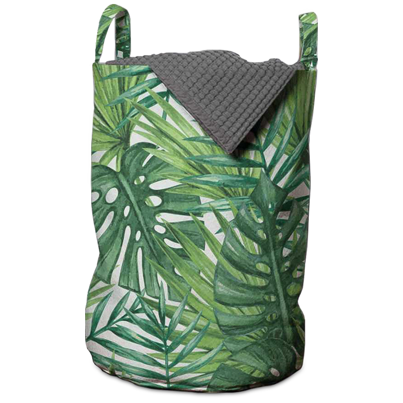 Корзина Tropical Leaves Basket Зеленый Белый Корзина Tropical Leaves Basket Зеленый Белый в Челябинске | Loft Concept