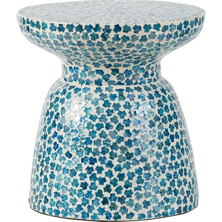 Столик дизайнерский Oyster fountain Синий Белый Столик дизайнерский Oyster fountain Синий Белый в Челябинске | Loft Concept