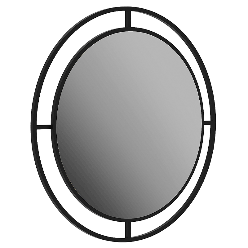 Настенное зеркало круглой формы в черной металлической раме BUBBLE MIRROR BLACK Черный Настенное зеркало круглой формы в черной металлической раме BUBBLE MIRROR BLACK Черный в Челябинске | Loft Concept