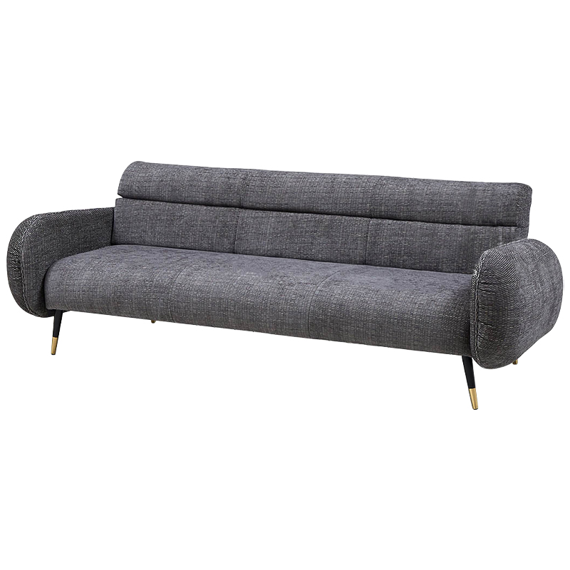 Диван Hebert Sofa Grey L Серый Серый Черный Латунь Диван Hebert Sofa Grey L Серый Серый Черный Латунь в Челябинске | Loft Concept