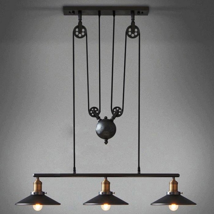 Люстра Loft Cone Pendant Balance Line 3 Черный Люстра Loft Cone Pendant Balance Line 3 Черный в Челябинске | Loft Concept