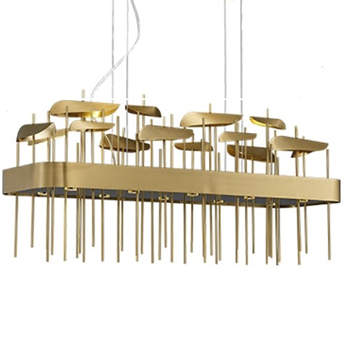 Светодиодная дизайнерская инсталляция ANODINE Perlina Rectangle Chandelier Золотой Светодиодная дизайнерская инсталляция ANODINE Perlina Rectangle Chandelier Золотой в Челябинске | Loft Concept