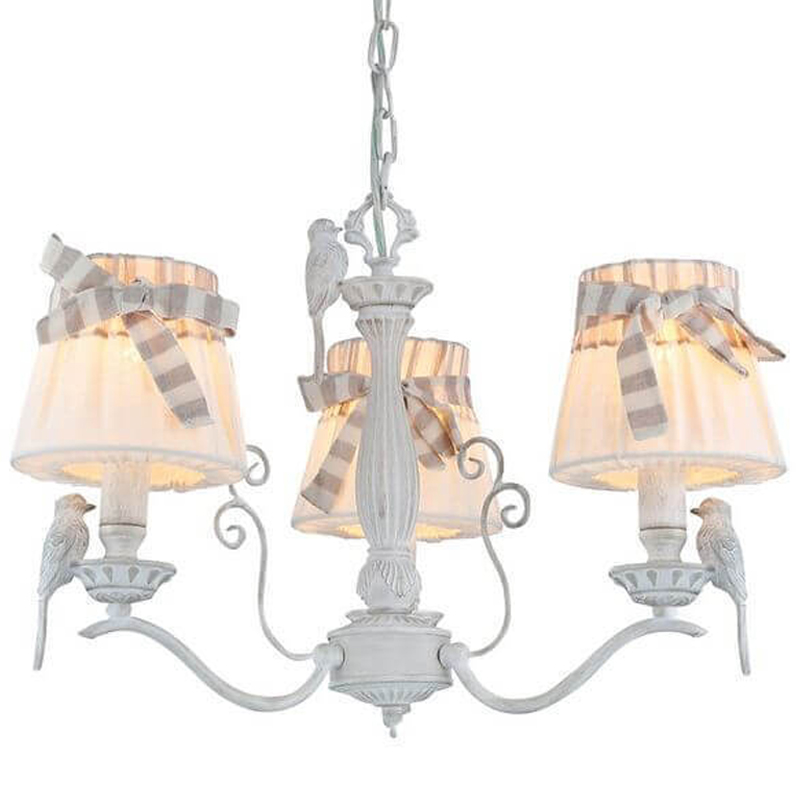Люстра Refined Provence Chandelier trio Белый Бежевый Люстра Refined Provence Chandelier trio Белый Бежевый в Челябинске | Loft Concept