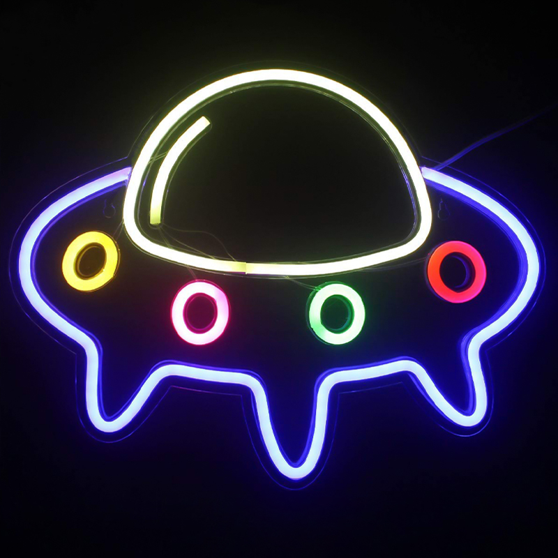 Неоновая настенная лампа Small Spaceship Neon Wall Lamp Мульти Неоновая настенная лампа Small Spaceship Neon Wall Lamp Мульти в Челябинске | Loft Concept
