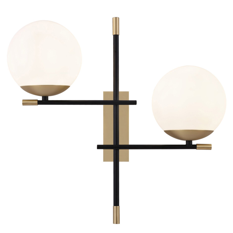 Бра Spike Two Balls Wall Lamp матовое золото Прозрачный белый Бра Spike Two Balls Wall Lamp матовое золото Прозрачный белый в Челябинске | Loft Concept