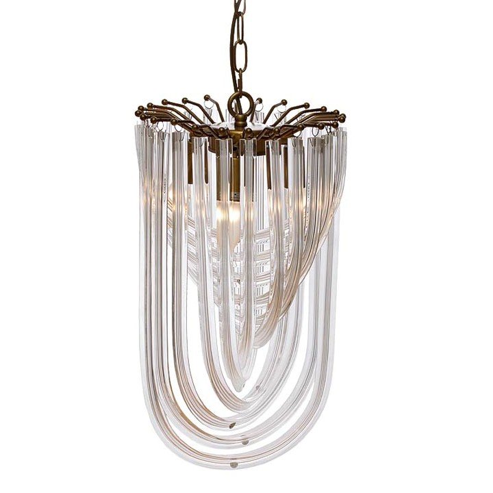 Люстра Lava Tube Pendant Clear Золотой Прозрачный Люстра Lava Tube Pendant Clear Золотой Прозрачный в Челябинске | Loft Concept