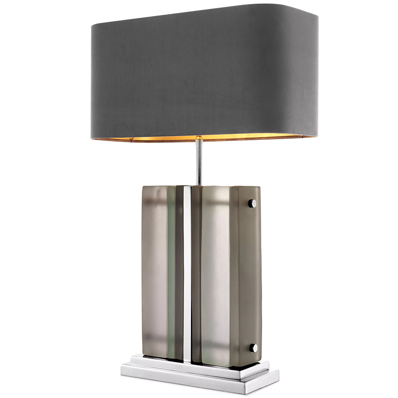 Настольная лампа Eichholtz Table Lamp Solana Nickel Серый Никель Стекло Смок Настольная лампа Eichholtz Table Lamp Solana Nickel Серый Никель Стекло Смок в Челябинске | Loft Concept