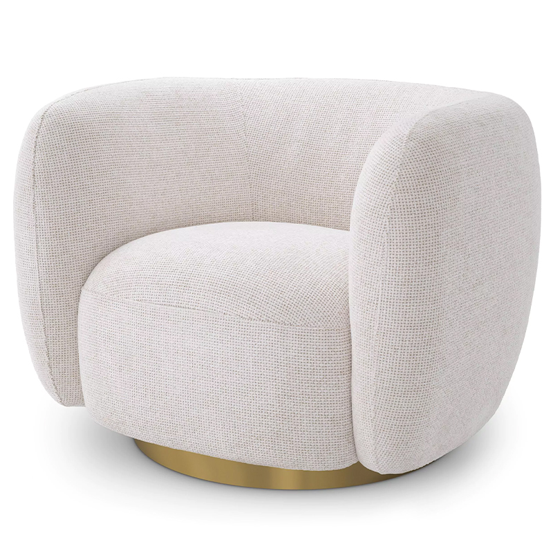 Кресло Eichholtz Swivel Chair Roxy Молочный Латунь Молочный Латунь Кресло Eichholtz Swivel Chair Roxy Молочный Латунь Молочный Латунь в Челябинске | Loft Concept