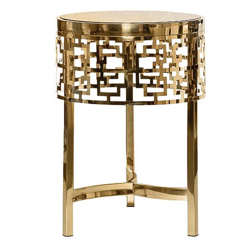 Приставной стол Yen Geometry Side Table pink gold 50 Глянцевое золото Приставной стол Yen Geometry Side Table pink gold 50 Глянцевое золото в Челябинске | Loft Concept