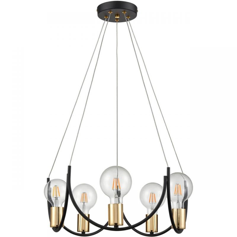 Люстра Supro Chandelier Черный Глянцевое золото Люстра Supro Chandelier Черный Глянцевое золото в Челябинске | Loft Concept