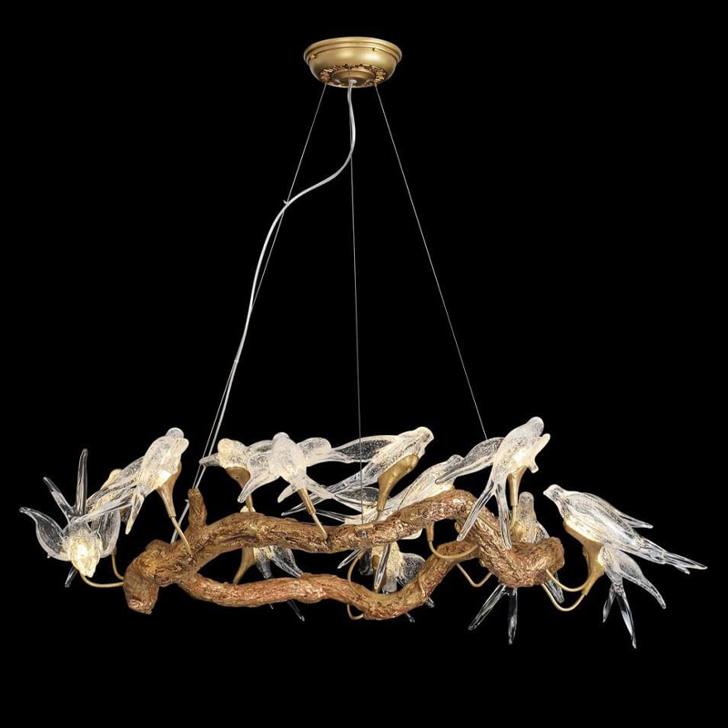 Кольцевая декоративная люстра The swallow nest Медь Прозрачный Кольцевая декоративная люстра The swallow nest Медь Прозрачный в Челябинске | Loft Concept