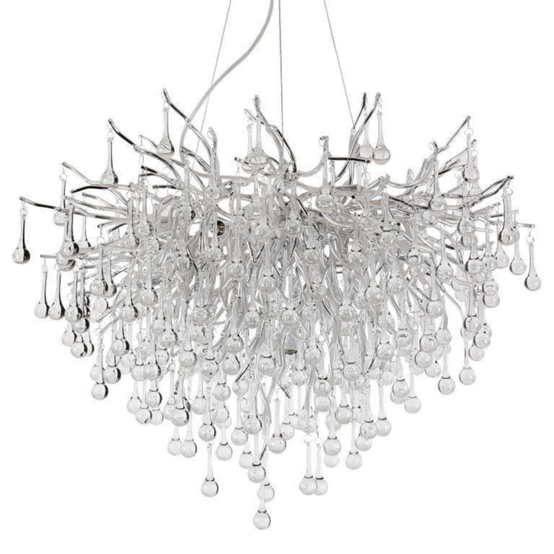 Люстра Droplet Chandelier Silver 80 Серебряный Прозрачное Стекло в Челябинске | Loft Concept 