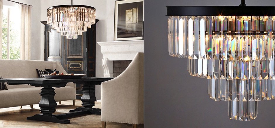 Люстра RH 1920s Odeon Clear Glass Fringe Chandelier - 80, 110 Люстра RH 1920s Odeon Clear Glass Fringe Chandelier - 80, 110 - Loft-Concept в Челябинске