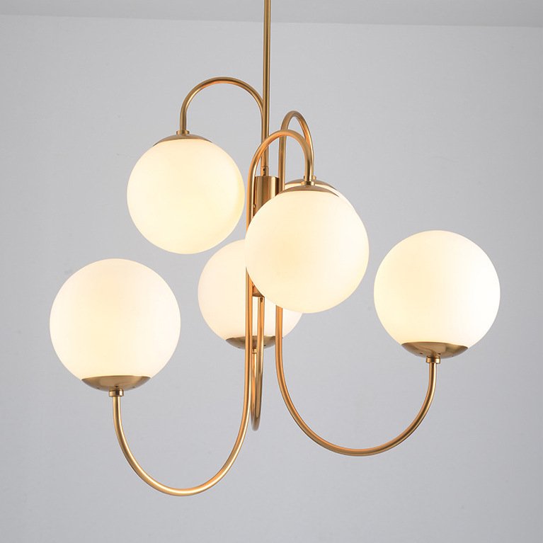 Люстра Gooseneck Pelle Chandelier Белый Золотой в Челябинске | Loft Concept 