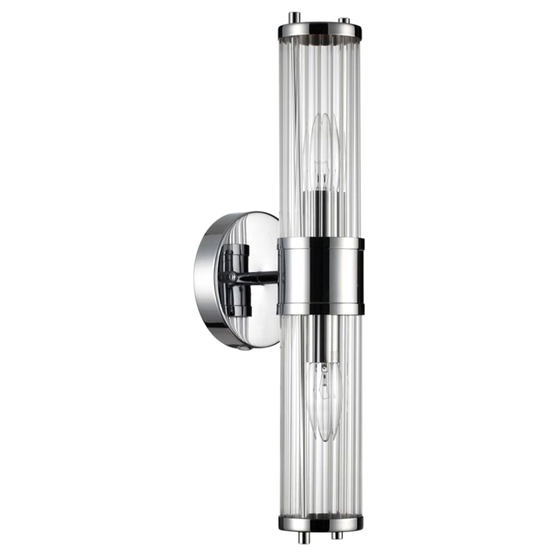 Бра Glass TUBE Серебристое на 2 лампы Серебряный Бра Glass TUBE Серебристое на 2 лампы Серебряный в Челябинске | Loft Concept