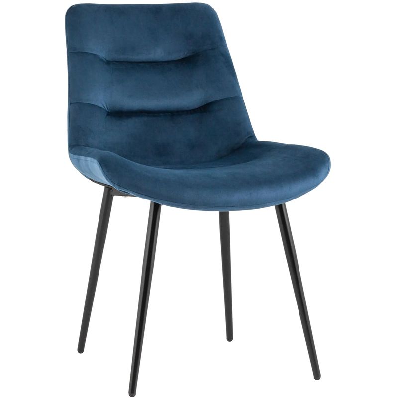 Стул Austin Chair Синий Велюр Синий Черный в Челябинске | Loft Concept 