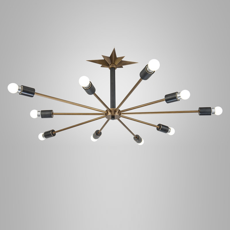 Люстра Base Star Chandelier Латунь Античная полированная Черный Люстра Base Star Chandelier Латунь Античная полированная Черный в Челябинске | Loft Concept