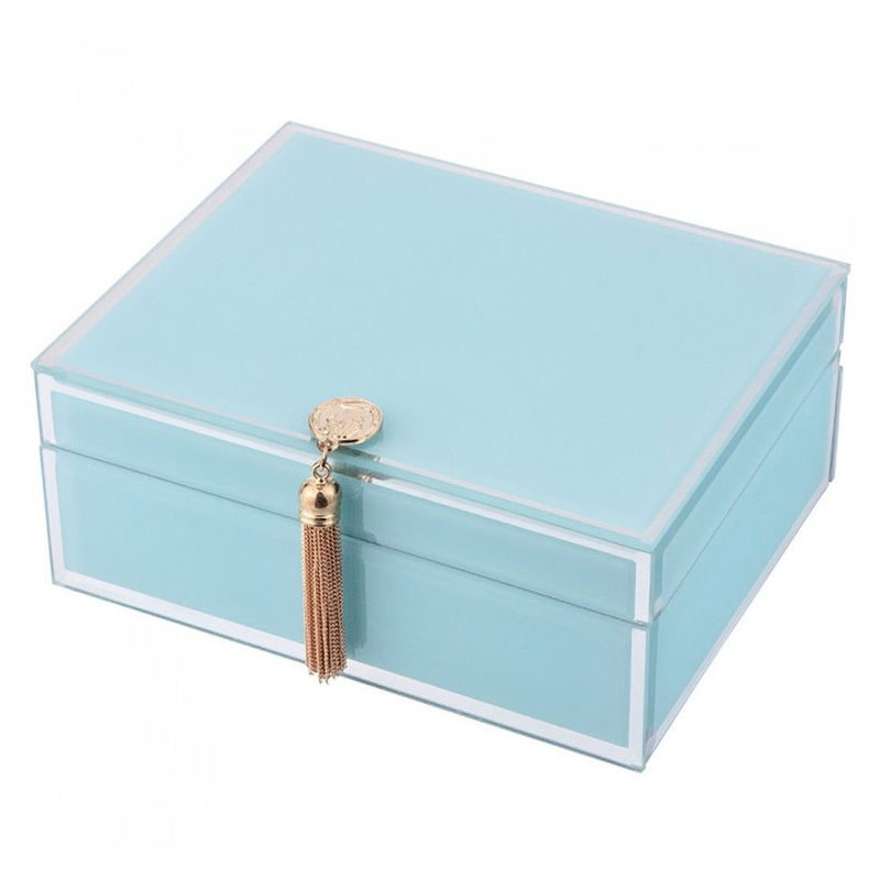 Шкатулка Glass Light Blue Box Светло-голубой Шкатулка Glass Light Blue Box Светло-голубой в Челябинске | Loft Concept