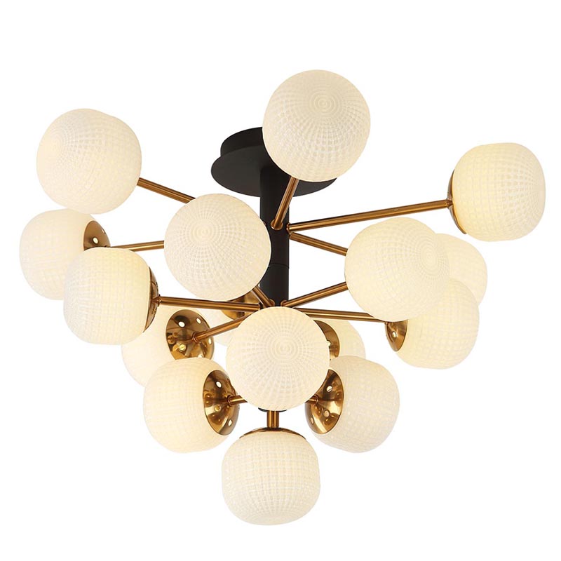 Потолочный светильник Barrett Ceiling Lamp white Белый Латунь Потолочный светильник Barrett Ceiling Lamp white Белый Латунь в Челябинске | Loft Concept
