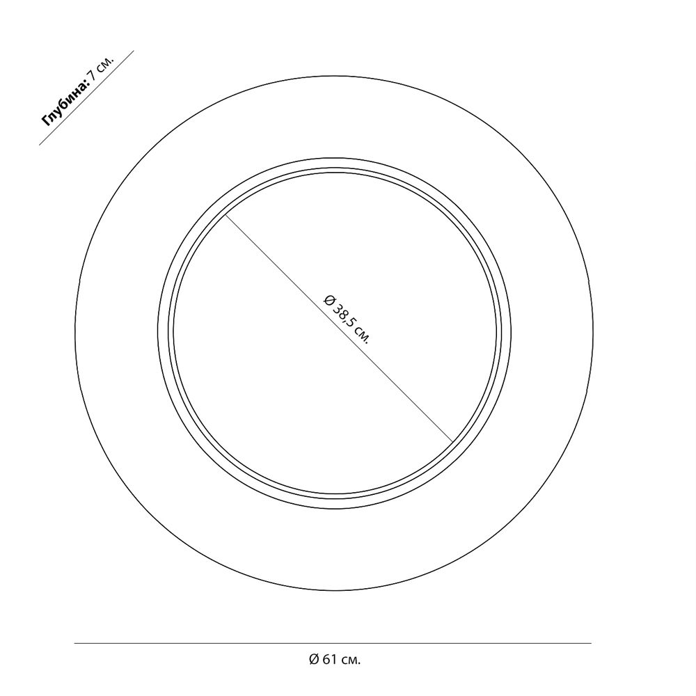 Чёрное настенное зеркало с золотым кантом Porunalia в Челябинске