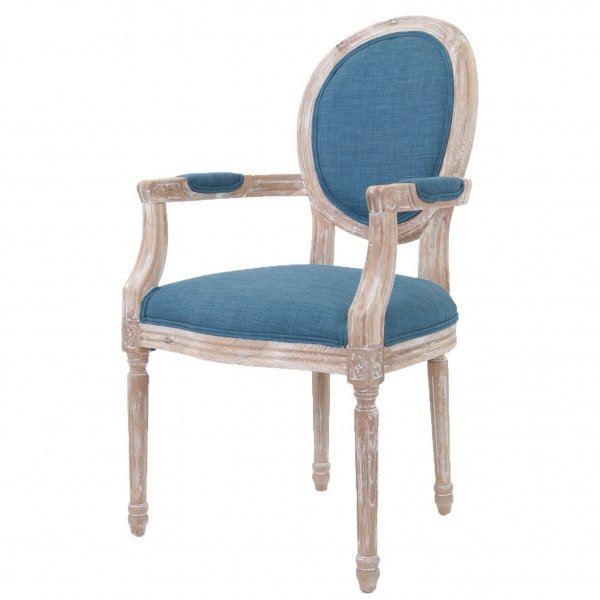 Стул French chairs Provence Blue ArmChair Голубой пастельный Бежевый Стул French chairs Provence Blue ArmChair Голубой пастельный Бежевый в Челябинске | Loft Concept