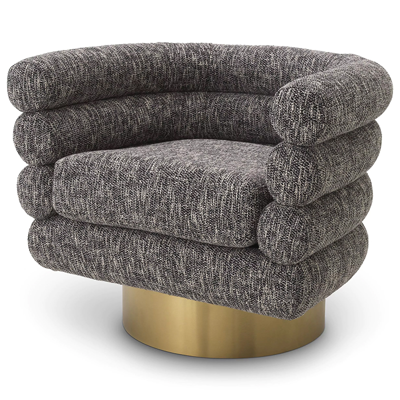 Кресло Eichholtz Swivel Chair Maguire Cambon Black Серый Латунь Кресло Eichholtz Swivel Chair Maguire Cambon Black Серый Латунь в Челябинске | Loft Concept