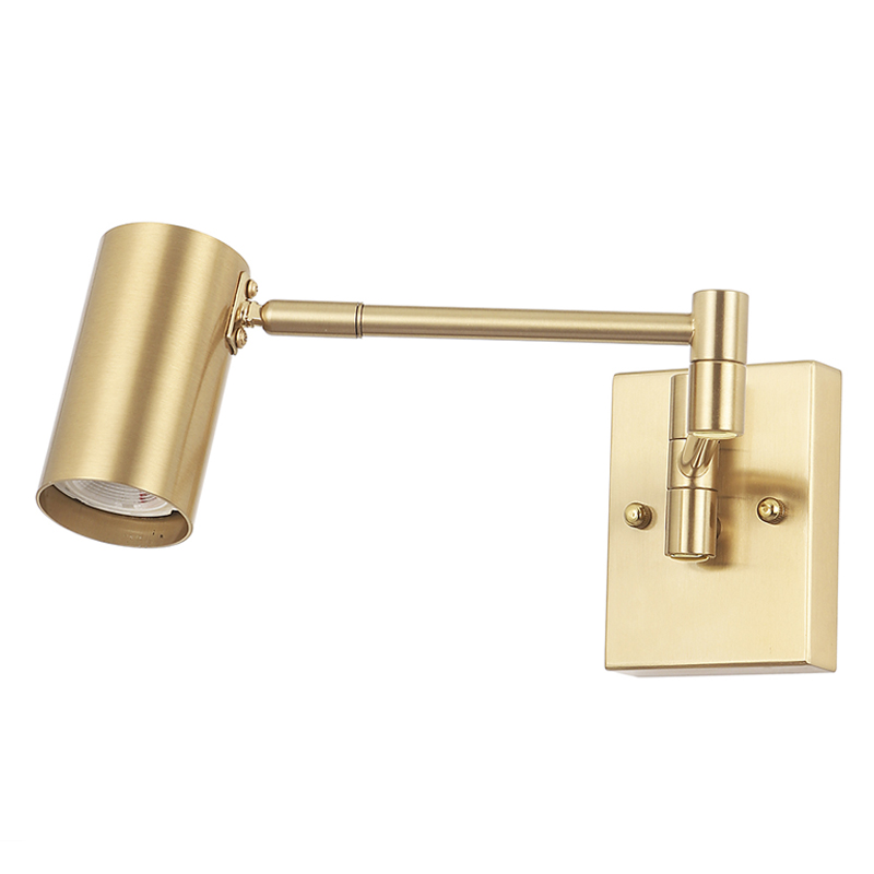 Бра с цилиндрическим плафоном и поворотным механизмом Trumpet Wall Lamp Латунь Черный Бра с цилиндрическим плафоном и поворотным механизмом Trumpet Wall Lamp Латунь Черный в Челябинске | Loft Concept