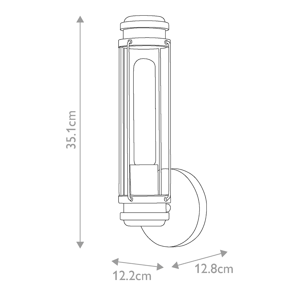 Бра для ванных комнат с прозрачным цилиндрическим плафоном на круглом основании Hinkley в Челябинске