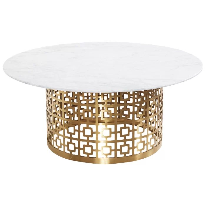 Кофейный стол Artesia Coffee Table White Глянцевое золото Белый в Челябинске | Loft Concept 