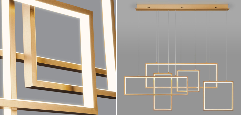 Люстра Rectangle Geometry Chandelier Gold 5 Люстра Rectangle Geometry Chandelier Gold 5 - Loft-Concept в Челябинске